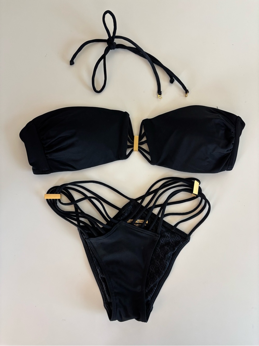 Victoria's Secret Black Strappy Bandeau Bikini